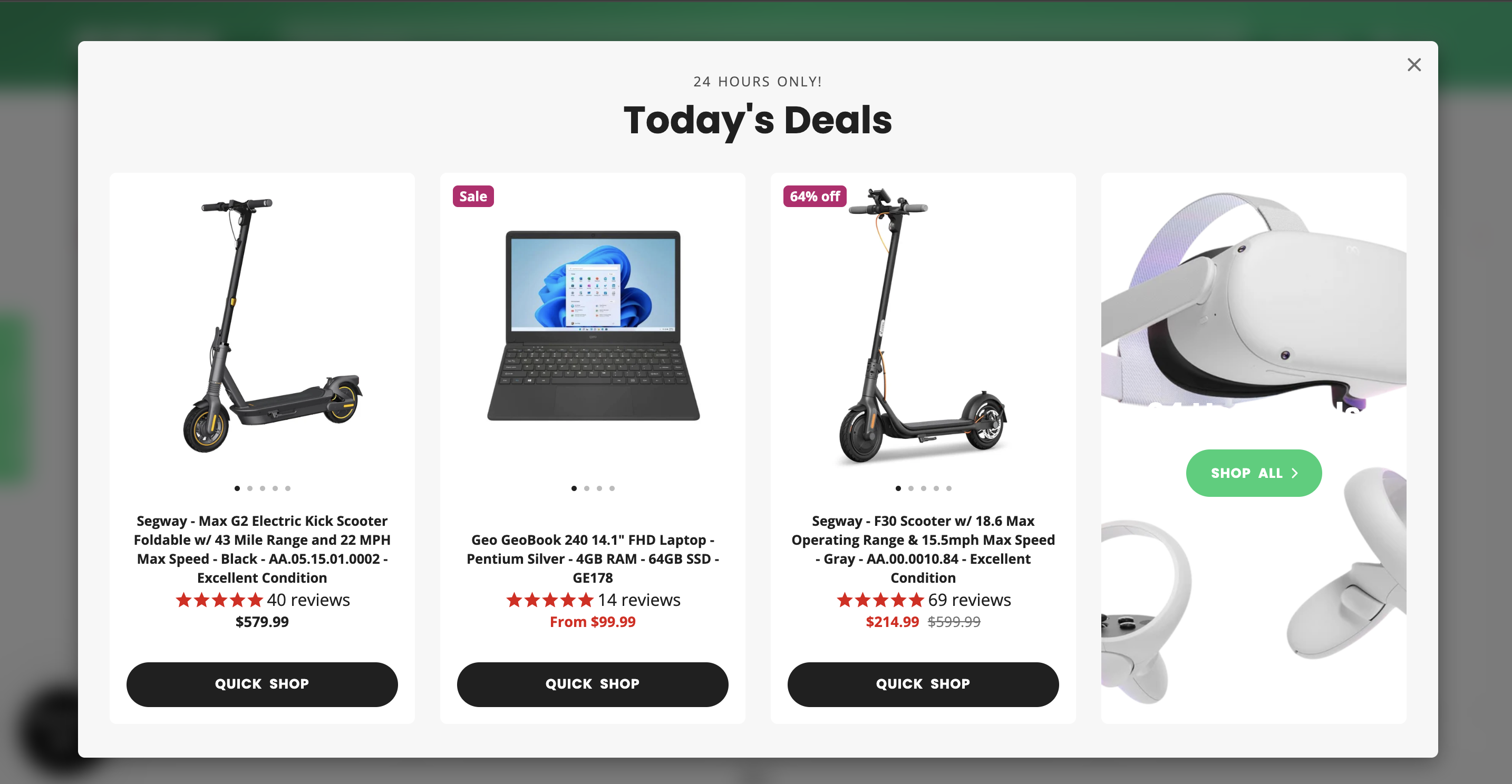 R3NEW Deals Popup - Part of UX Optimization